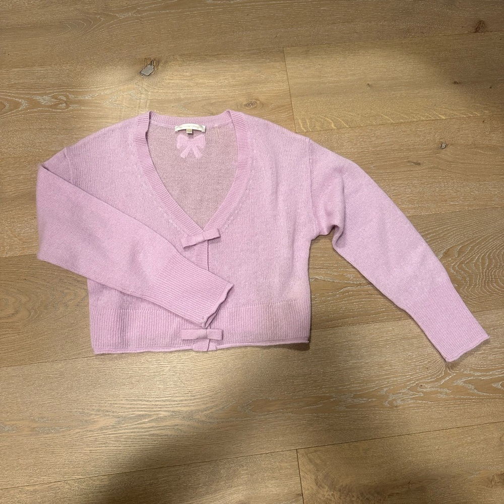 LOVESHACKFANCY purple cardigan